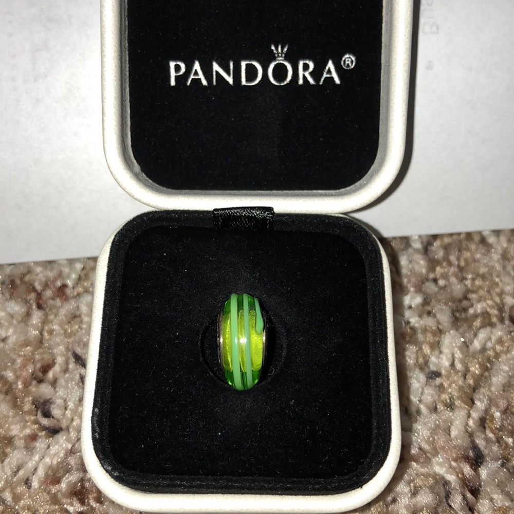 Blue and green pandora charm